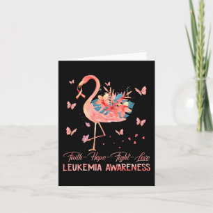 Faith Hope Love Pink Flamingo Breast Leukaemia Awa Card