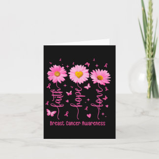 Faith Hope Love Pink Ribbon Breast Cancer Awarenes Card
