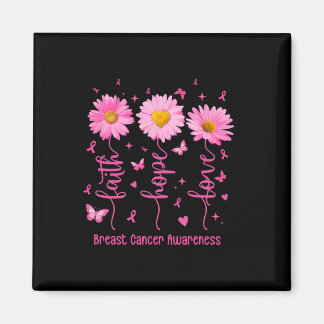 Faith Hope Love Pink Ribbon Breast Cancer Awarenes Magnet