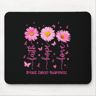 Faith Hope Love Pink Ribbon Breast Cancer Awarenes Mouse Pad