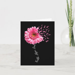 Faith Hope Love Pink Ribbon Daisy Flower Breast C Card
