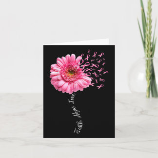 Faith Hope Love Pink Ribbon Daisy Flower Breast Ca Card