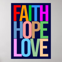 Faith Hope Love Positive colorful