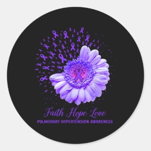 Faith Hope Love Pulmonary Hypertension Awareness Classic Round Sticker
