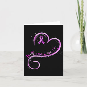 Faith Hope Love Purple Ribbon Overdose Awareness Card