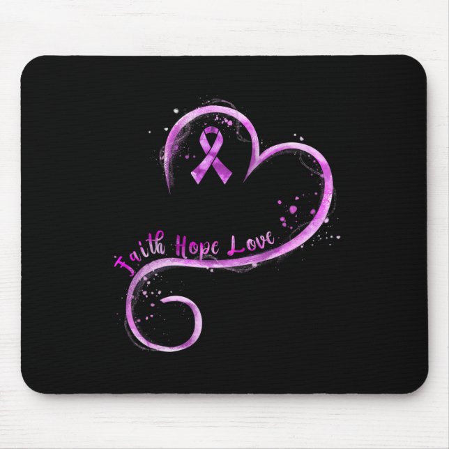 Faith Hope Love Purple Ribbon Overdose Awareness  Mouse Pad (Front)