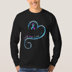 Faith Hope Love Purple Ribbon Rheumatoid Arthritis T-Shirt