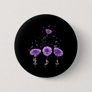 Faith Hope Love Purple Sunflower Overdose Awarenes 6 Cm Round Badge