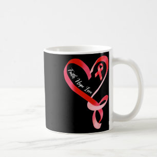Faith Hope Love Red Ribbon Heart Disease Awareness Coffee Mug