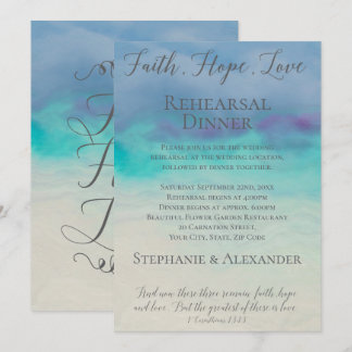 Faith Hope Love Rehearsal Dinner Invitation