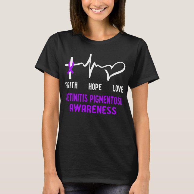 Faith Hope Love Retinitis Pigmentosa Awareness T-Shirt (Front)