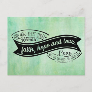 Faith Hope & Love Ribbon Postcard
