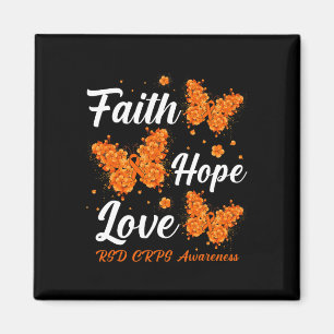Faith Hope Love RSD CRPS Awareness Butterfly Magnet
