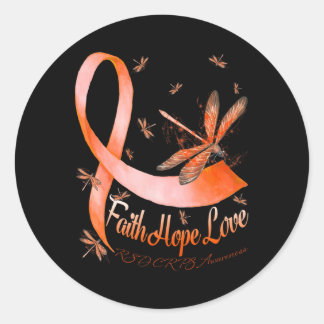Faith Hope Love Rsd Crps Awareness Dragonfly Classic Round Sticker