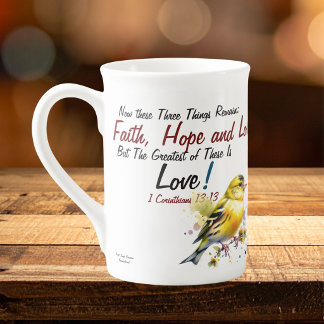 Faith, Hope, Love Scripture Modern Bone China Mug