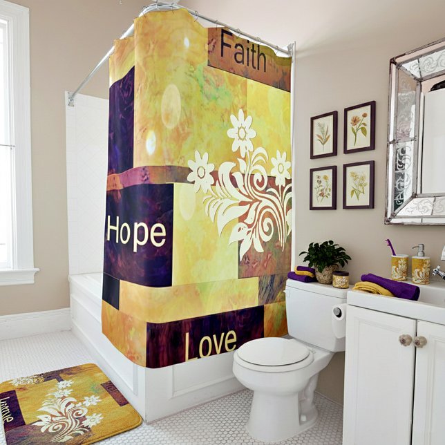 Faith Hope Love Shower Curtain (Creator Uploaded)