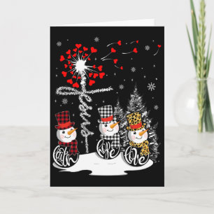 Faith Hope Love Snowman Jesus Dandelion Christian Card