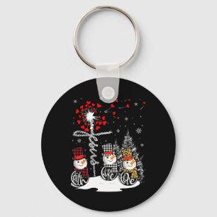 Faith Hope Love Snowman Jesus Dandelion Christian  Key Ring