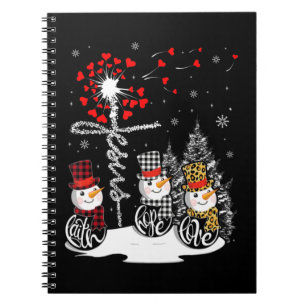 Faith Hope Love Snowman Jesus Dandelion Christian Notebook