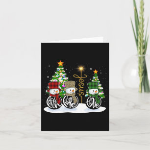 Faith Hope Love Snowman Jesus Fun Xmas Cross For C Card