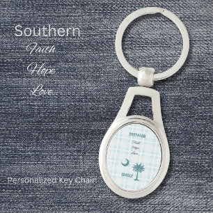 Faith Hope Love Southern Metal Keychain