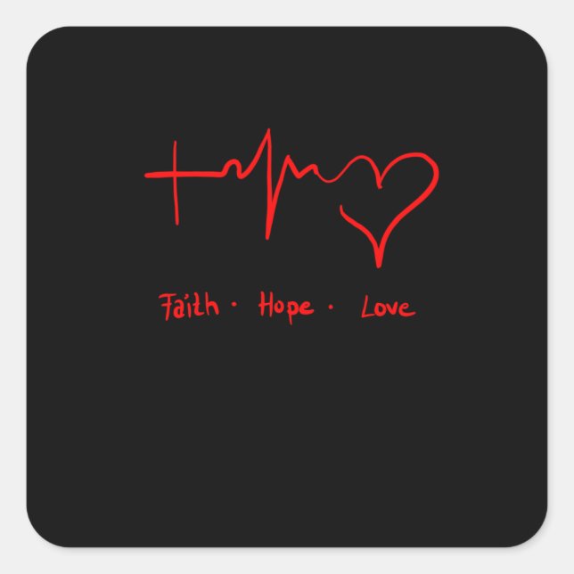 Faith Hope Love Square Sticker (Front)