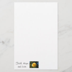 Faith hope Love stationery Orange Dahlia Flowers