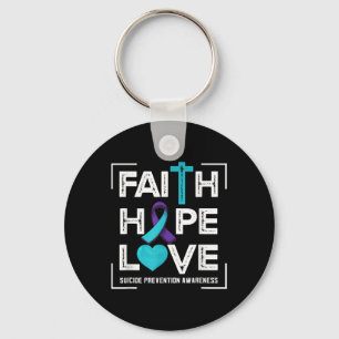Faith Hope Love Suicide Prevention Awareness Key Ring