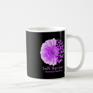 Faith Hope Love Sunflower Butterfly Fibromyalgia A Coffee Mug