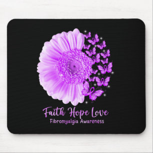 Faith Hope Love Sunflower Butterfly Fibromyalgia A Mouse Pad