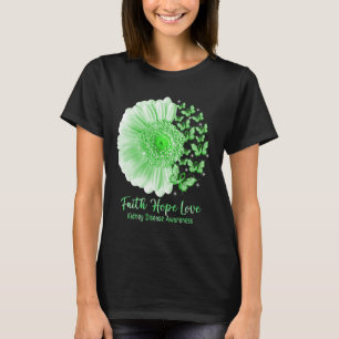 Faith Hope Love Sunflower Butterfly Kidney Disease T-Shirt