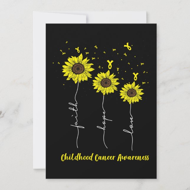 Faith Hope Love Sunflower Childhood Cancer Awarene Save The Date (Front)