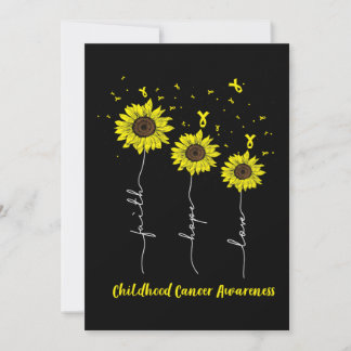 Faith Hope Love Sunflower Childhood Cancer Awarene Save The Date