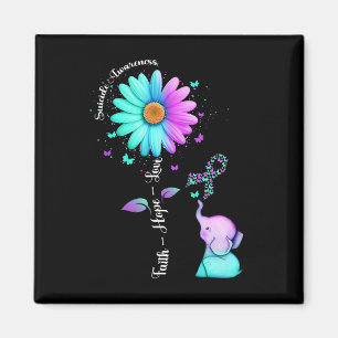 Faith Hope Love Sunflower Elephant Suicide Awarene Magnet