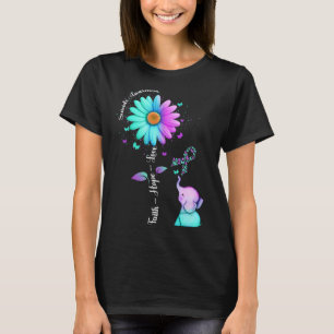 Faith Hope Love Sunflower Elephant Suicide Awarene T-Shirt