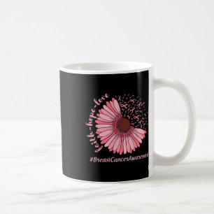 Faith Hope Love Sunflower Ribbon Breast Cancer Awa Coffee Mug