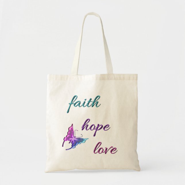 Faith Hope Love Tote Bag (Front)