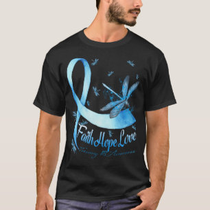 Faith Hope Love Trisomy 18 Awareness Dragonfly T-Shirt
