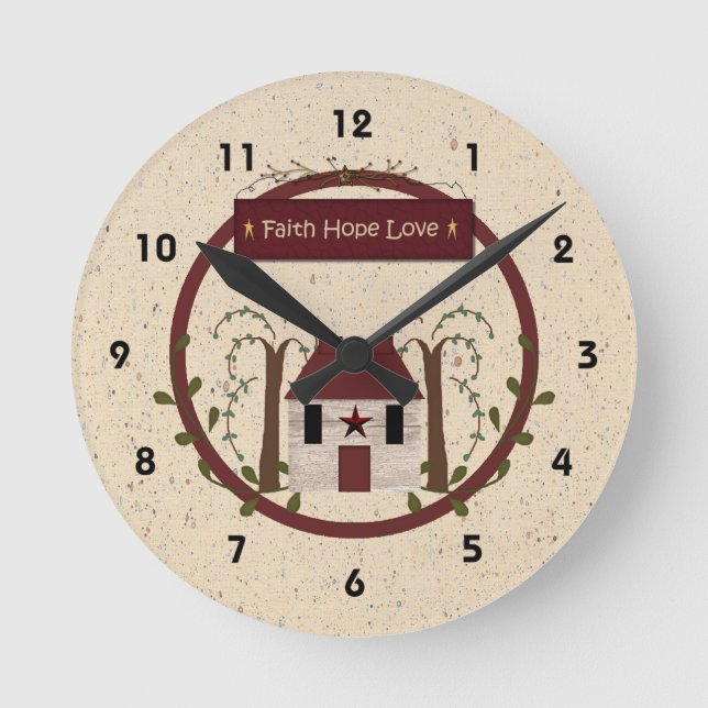 Faith Hope Love Wall Clock (Front)