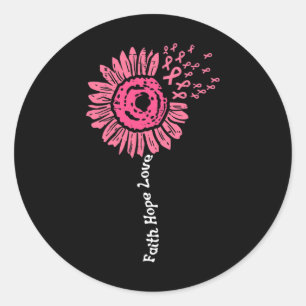 Faith Hope Love We Wear Pink Ribbon Breast Cancer Classic Round Sticker