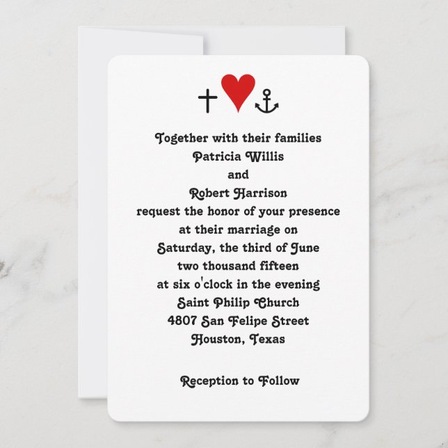 Faith Hope Love | Wedding Invitation (Front)