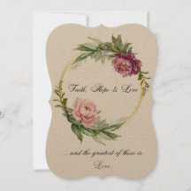 Faith, Hope & Love wedding invitation