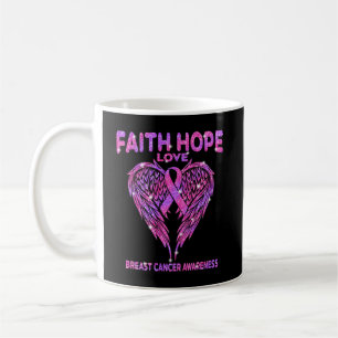Faith Hope Love Wings Breast Cancer Awareness Coffee Mug
