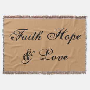 Faith Hope Love Winter Peace Party Shower Office Throw Blanket