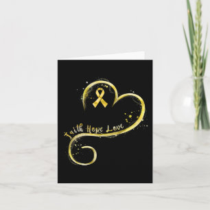 Faith Hope Love Yellow Ribbon Childhood Cancer Awa Card