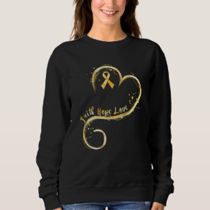 Faith Hope Love Yellow Ribbon Endometriosis Awaren Sweatshirt