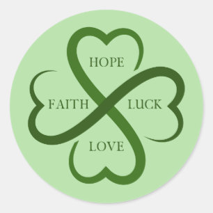 Faith, Hope, Luck, Love     Classic Round Sticker