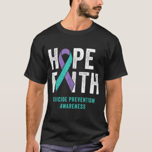 Faith Hope Prevention Awareness Purple And Teal T-Shirt