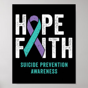 Faith Hope Suicide Prevention Awareness Purple And Poster