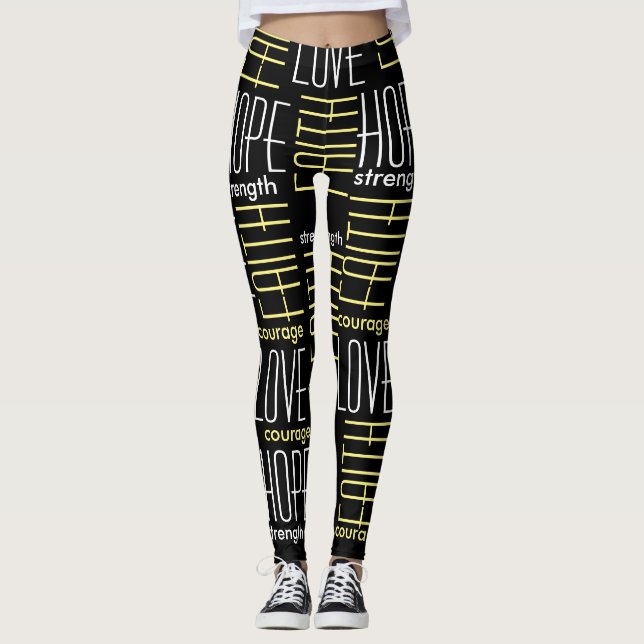 Faith HopeLoveStrength and courage Leggings (Front)